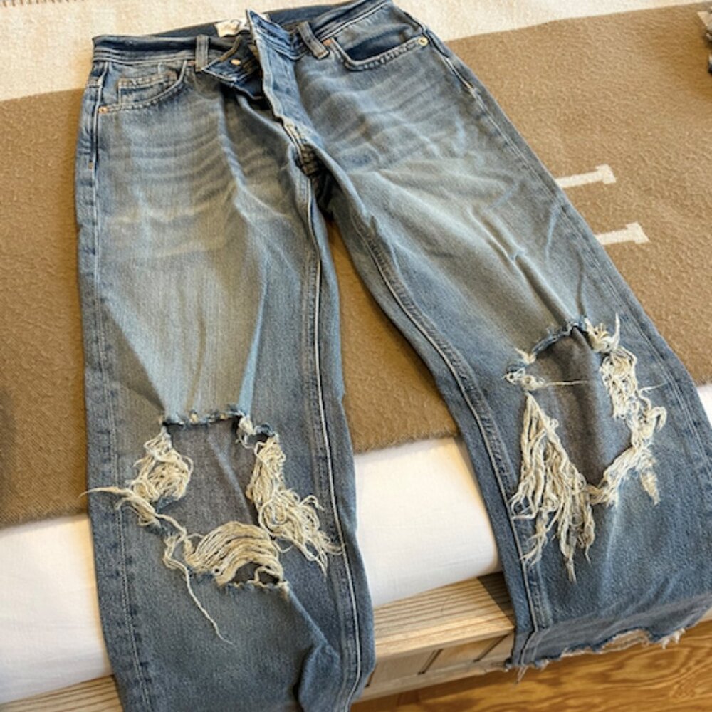 Free People Ripped Mom Jeans